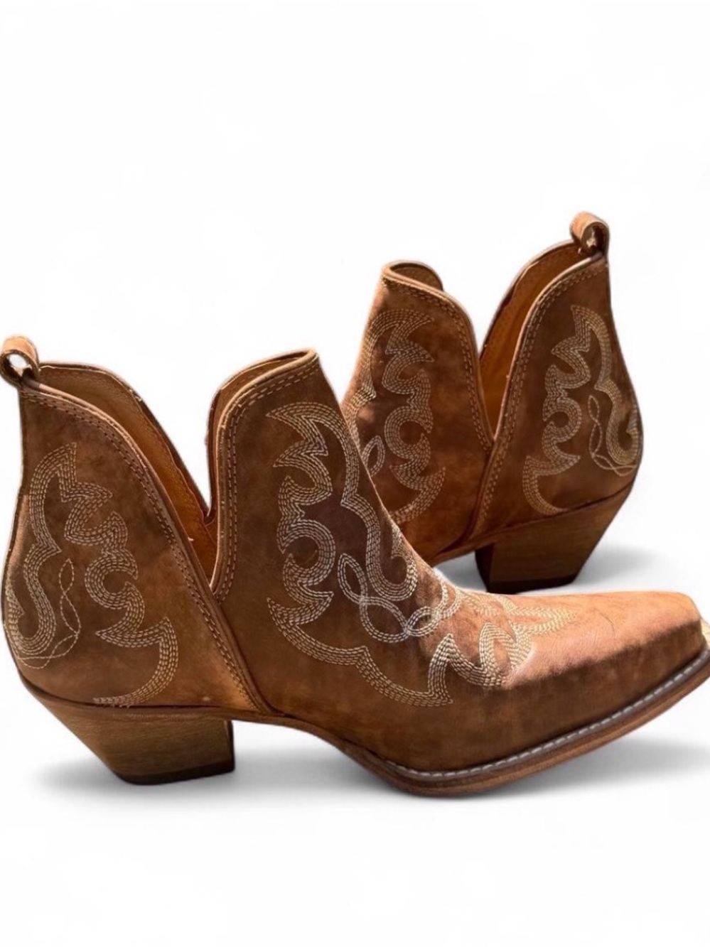 Myra Prairie Dream Brown Leather Western Cowgirl Ankle Boots 7 NWOT